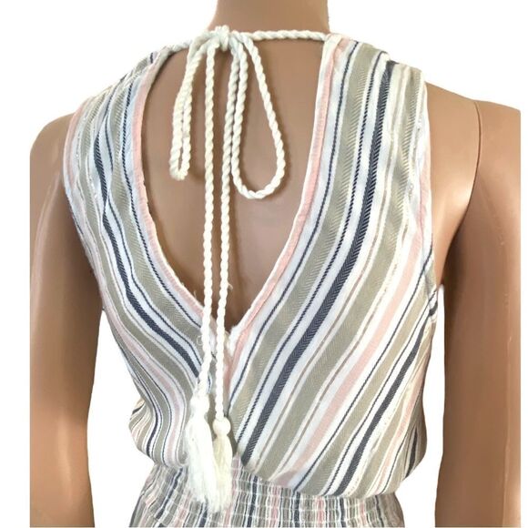 Blue Island Striped Wide Leg Jumpsuit XS Resortwear Cruise Chic Vacation Ready - Picture 3 of 14